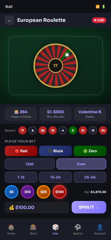 Gra kasynowa na ekranie smartfona